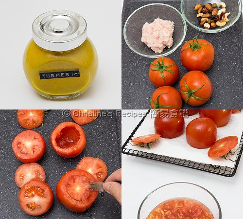 焗釀雞肉蕃茄製作圖 Stuffed Tomatoes with Chicken Procedures01