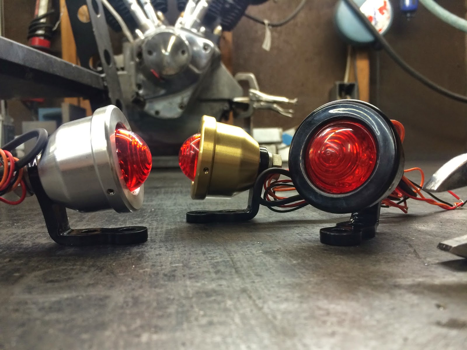 2Piece Tail Light W/ Bullet Lense Prism Motorcycle Co.