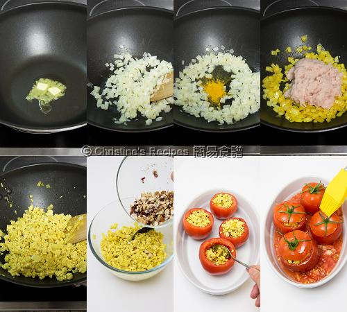 焗釀雞肉蕃茄製作圖 Stuffed Tomatoes with Chicken Procedures02