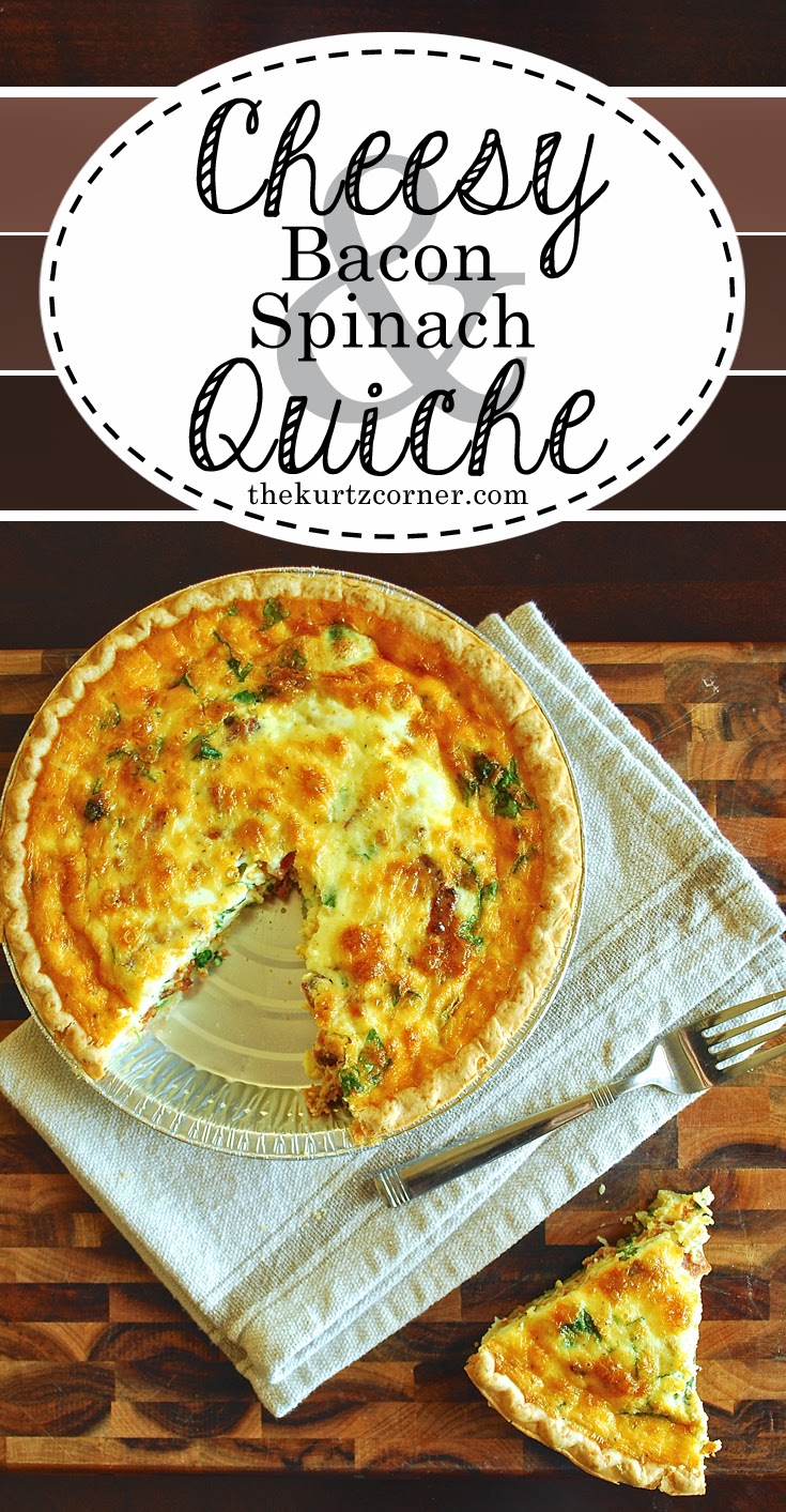 The Kurtz Corner Cheesy Bacon & Spinach Quiche