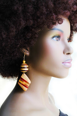 african wood earrings