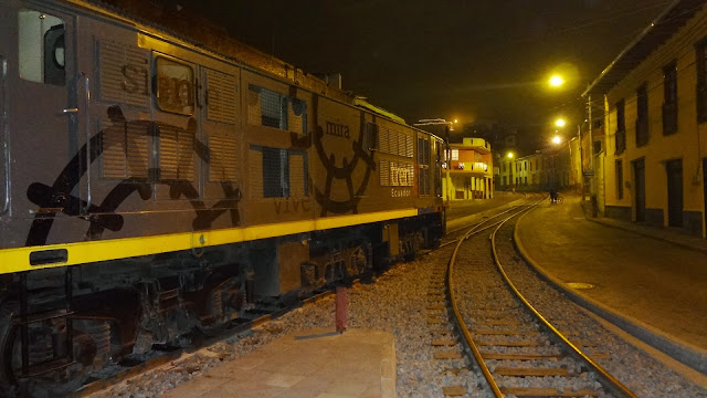 Locomotora en la estación de Alausí