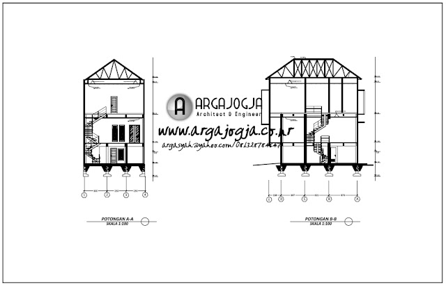 Contoh Gambar Kerja dan Desain: Contoh Gambar Kerja Potongan Melintang