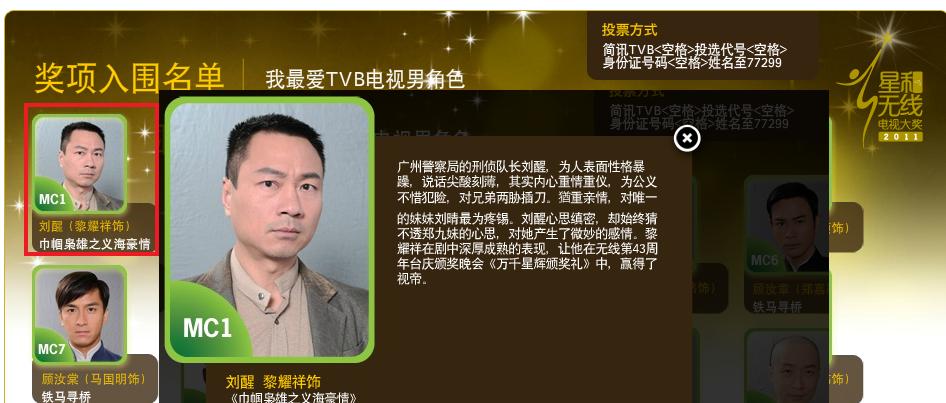 No Regrets: Starhub-TVB Awards 2011 (nomination list)