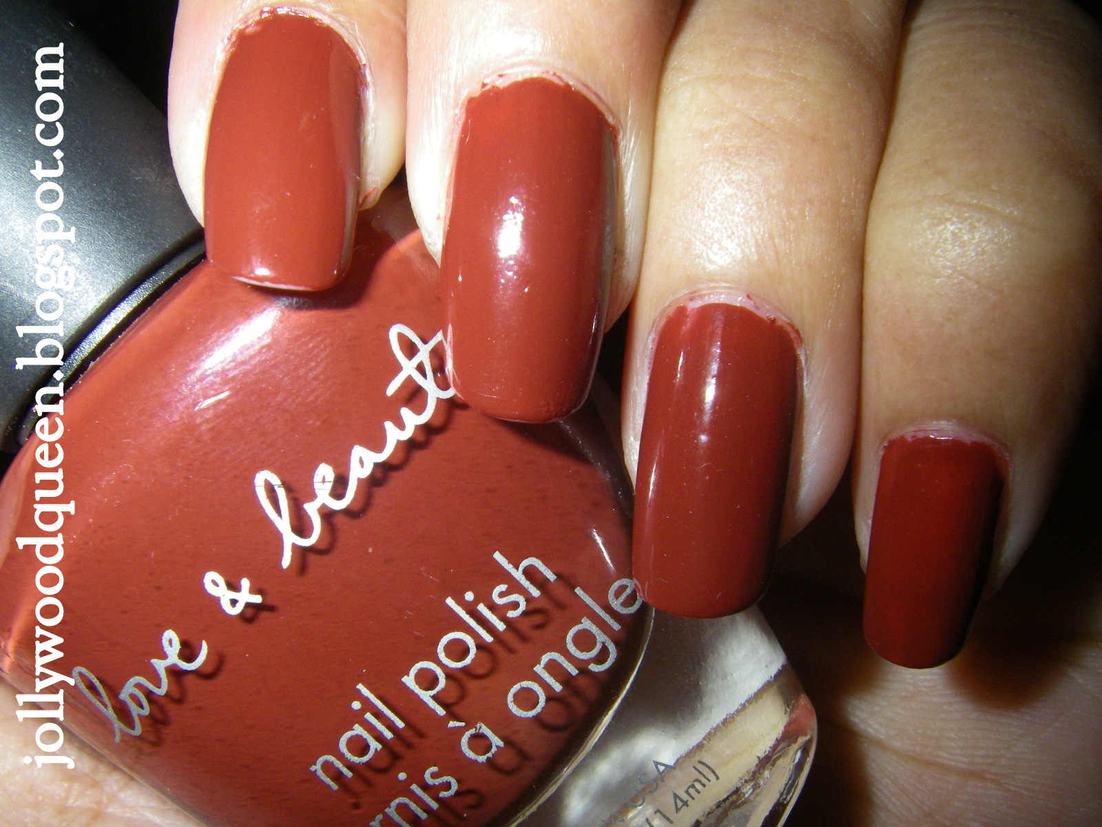 jollywoodqueen NOTD! Love & Beauty Nail Polish in Brick.