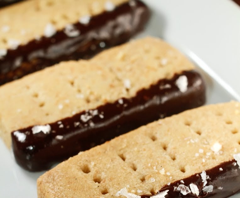 The Chubby Vegetarian Olive Oil Shortbread with Salted Chocolate