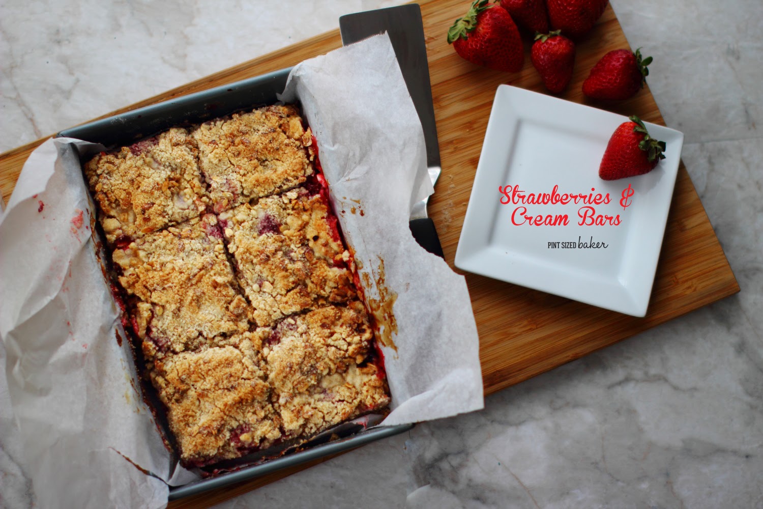Strawberries and Cream Cookie Crumble Bars Pint Sized Baker