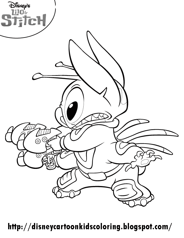 Lilo and Stitch Disney Coloring Pages : Funny Alien Stitch | Cartoon ...