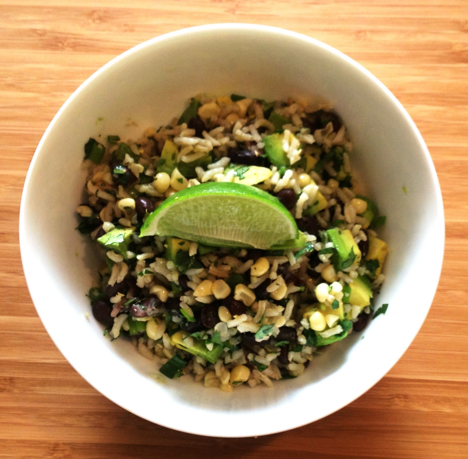 The Sensitive Epicure Cilantro Rice with Corn, Black Beans, and Avocados