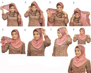 cara memakai jilbab segi empat terbaru