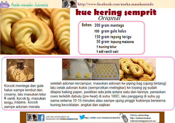 aneka masakan indonesia kue semprit original aneka masakan indonesia kue semprit original