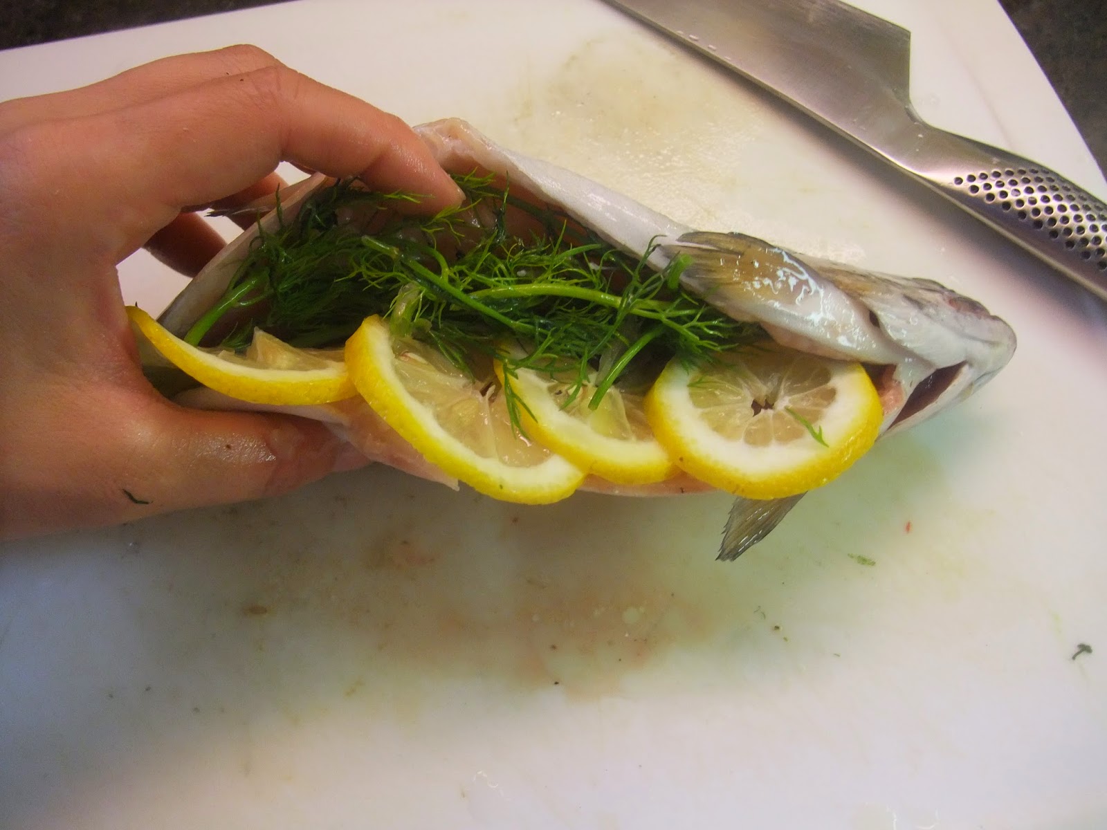 Susan's SavourIt! PanFried Stuffed Whole Trout with Lemon and Dill...