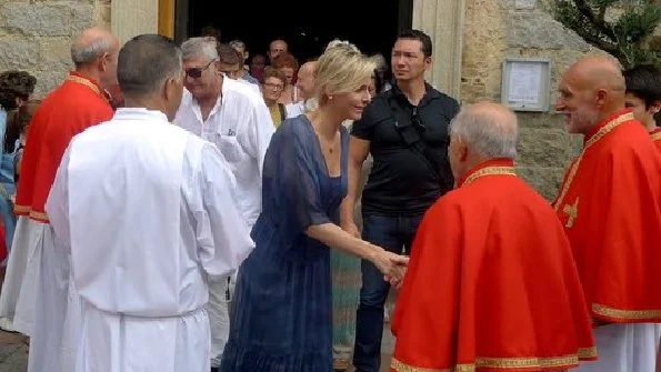 Princess Charlene of Monaco attended a Mass service at the Cathedral of St. John the Baptist in Porto Vecchio