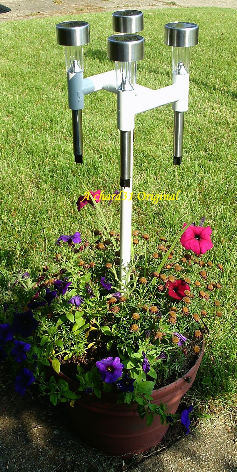 Slightly Off Center... 0613 Solar Light Planters...