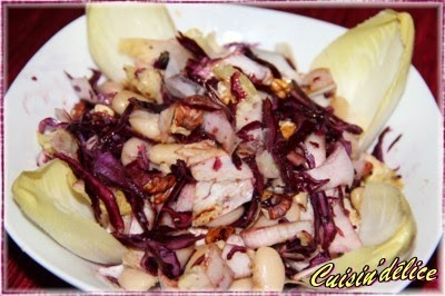 Cuisin Delice Meli Melo De Chou Rouge Endive Haricot Blanc Et Noix
