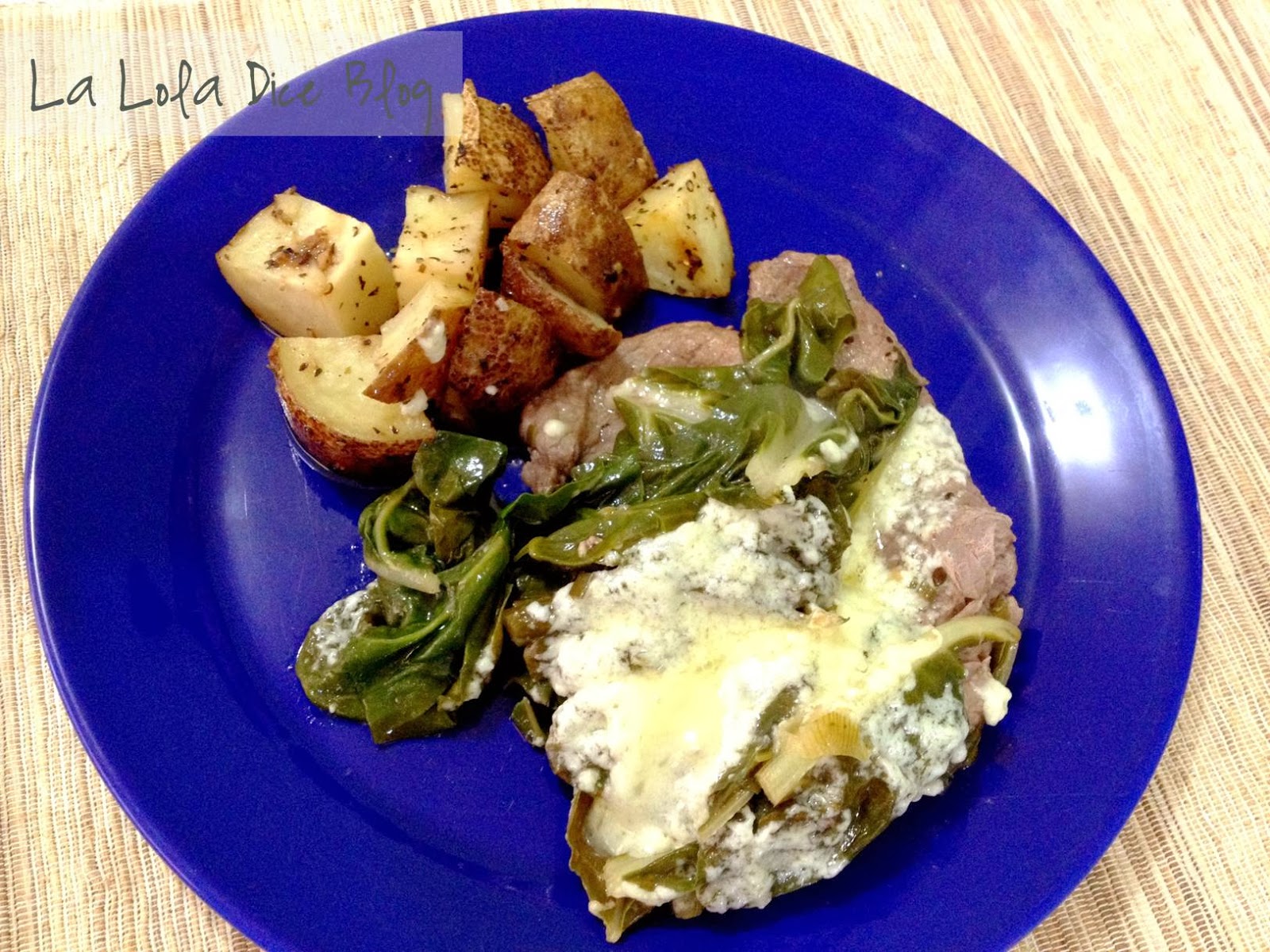 Bistec Con Espinacas Y Queso
