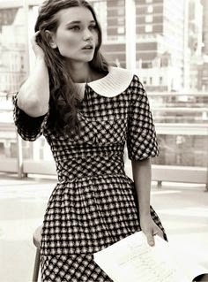 The Confident Journal: Chanel Inspired: Black and White Gingham Peter Pan  Collar Easter Dress