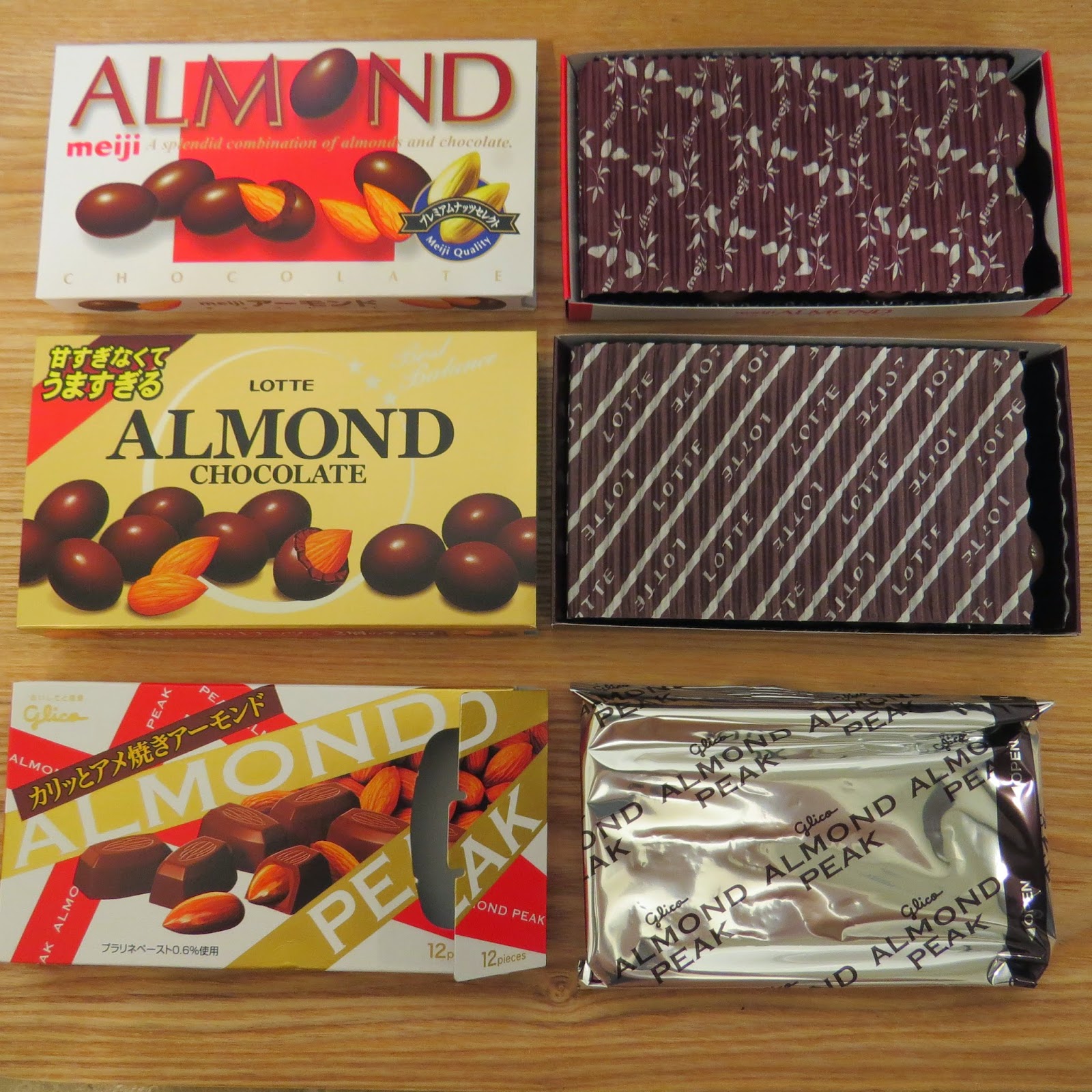 Japanese Almond Chocolate Meiji, Lotte and Glico It has grown on me!