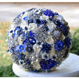 wedding flowers blue winter round