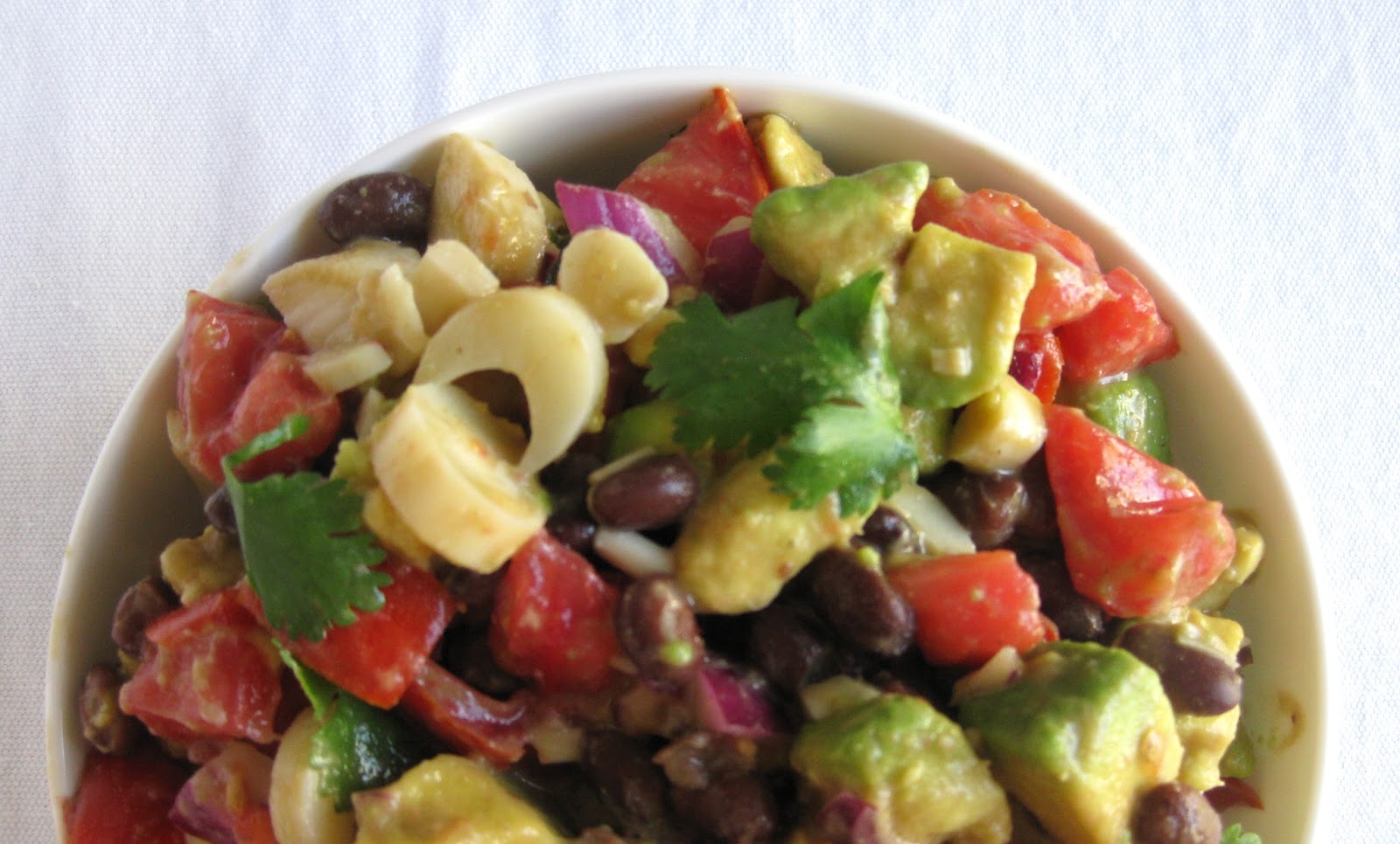Stew or a Story Hearty Salad with Black Beans, Tomatoes, Avocado