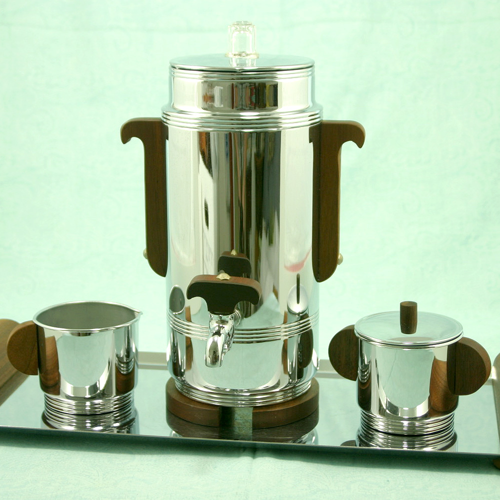 Zoe Designs Vintage Stunning, 1940's, Art Deco Styled, ManningBowman Chrome Coffee Set