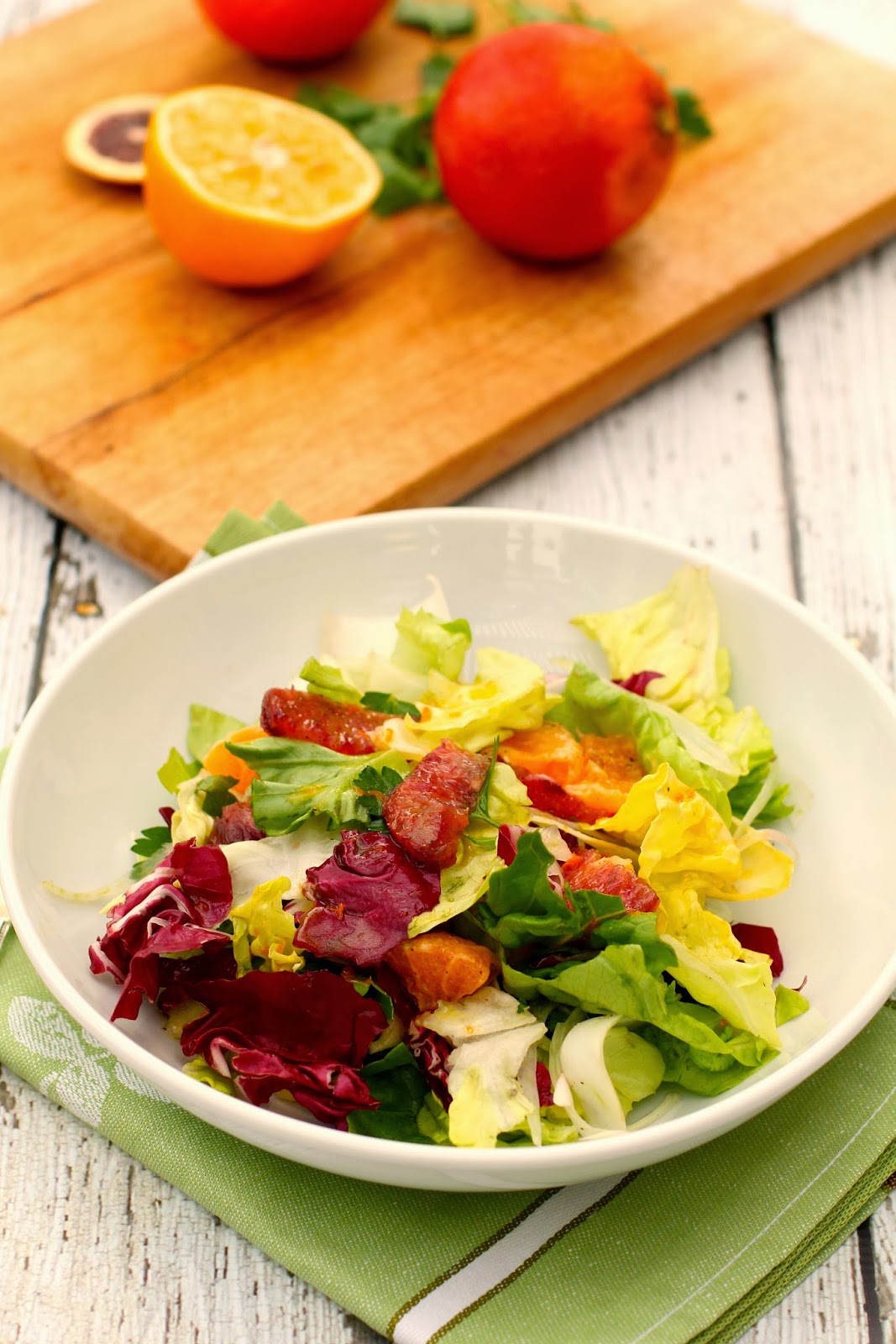 Blood Orange, Butter Lettuce, Radicchio, and Endive Salad with Fennel