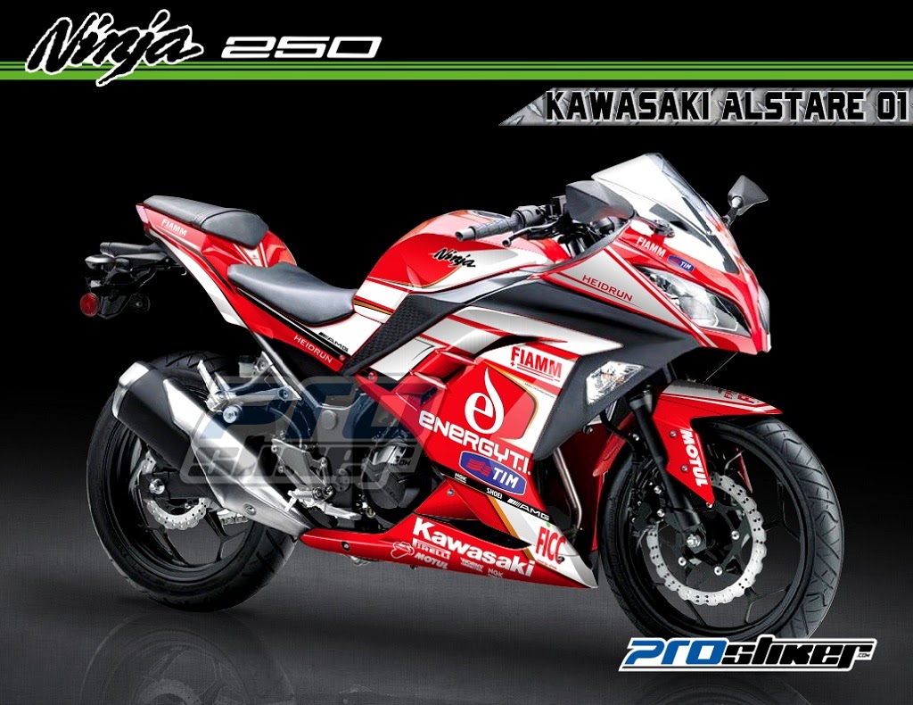 Modifikasi Ninja 250 FI Motif ALSTARE - Striping Ninja 250 Injeksi