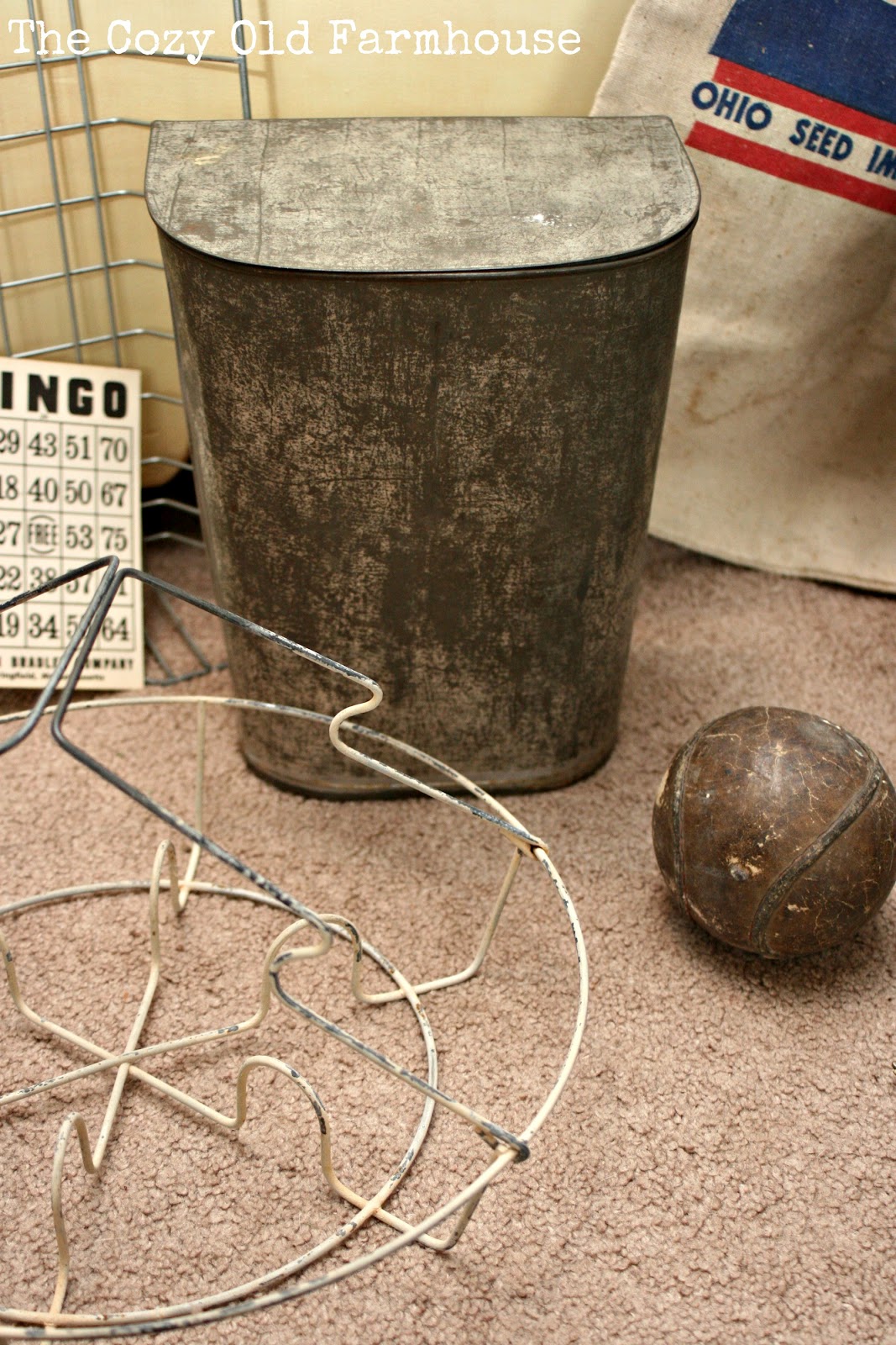 The Cozy Old "Farmhouse" Vintage Flour Bin Turned Laundry Detergent Bin
