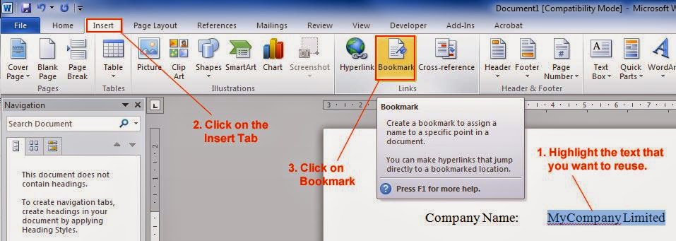 view bookmarks in word 2010 view bookmarks in word 2010