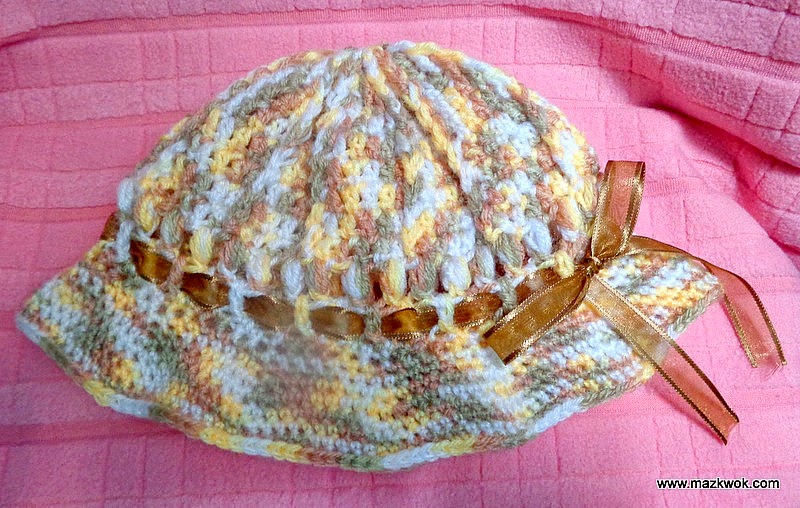 "Little ribbon" sun hat - free crochet pattern