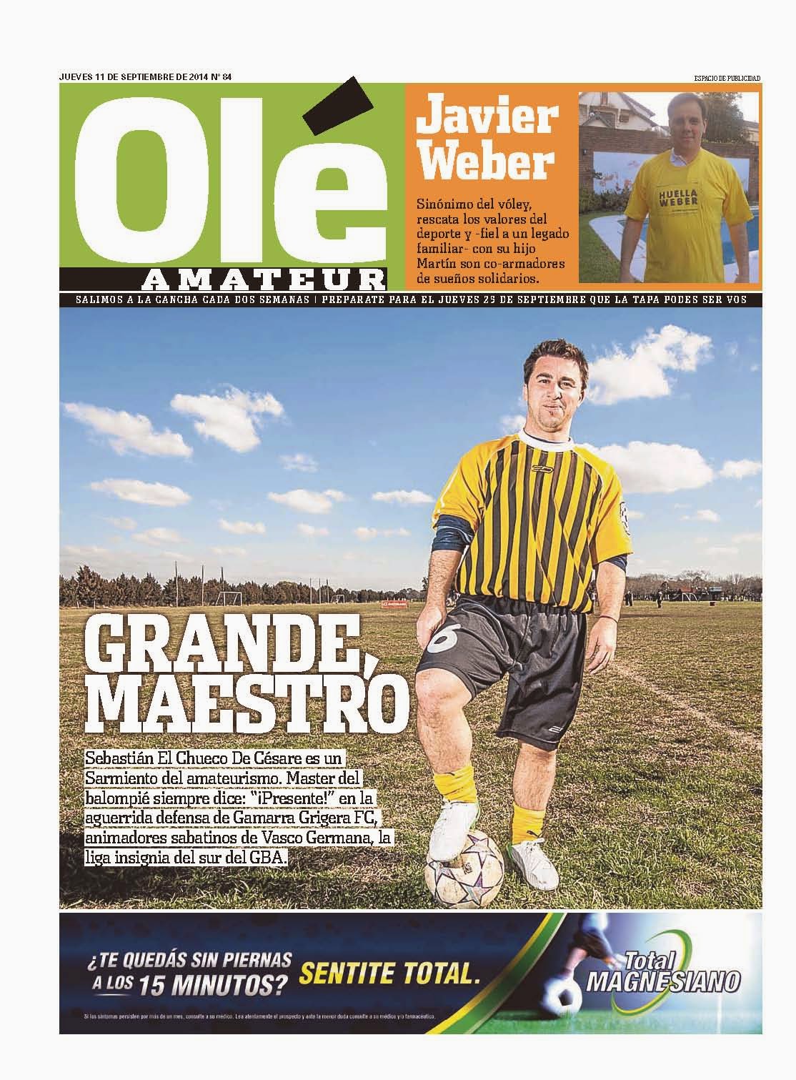 GRIGERA F.C.: Tapa y nota de Diario Olé