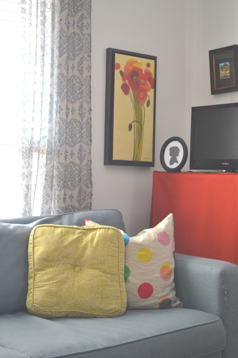 Lovely Shelter DIY Skirted Console or... How to hide an ugly bookshelf