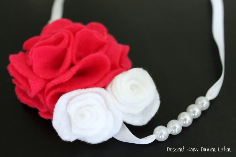 Felt Flower Ribbon Necklace Dessert Now, Dinner Later!