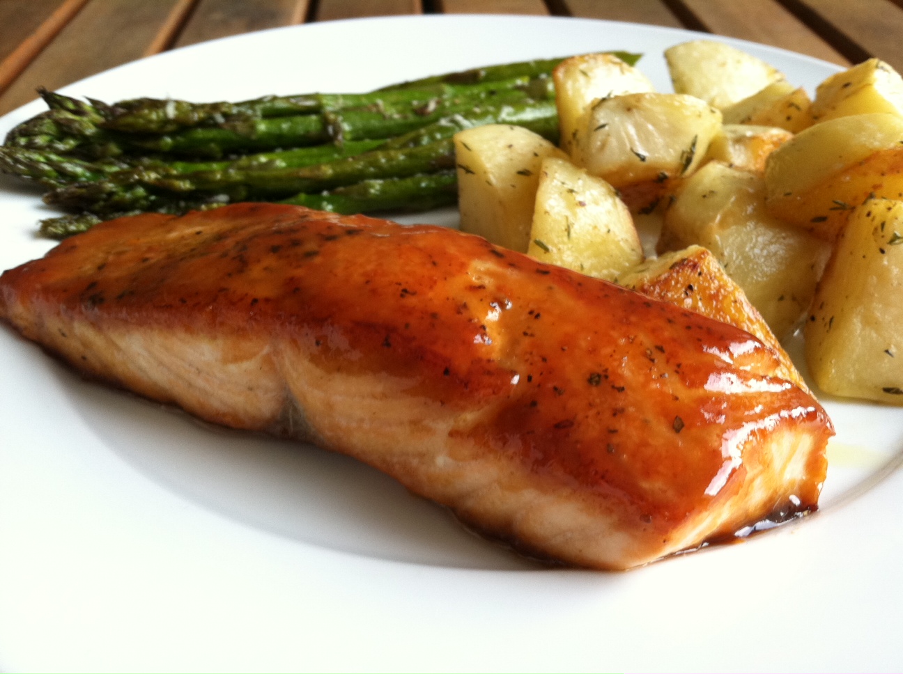 A Taste of Home Cooking Recipe Swap Honey Mustard Salmon with Potatoes and Asparagus