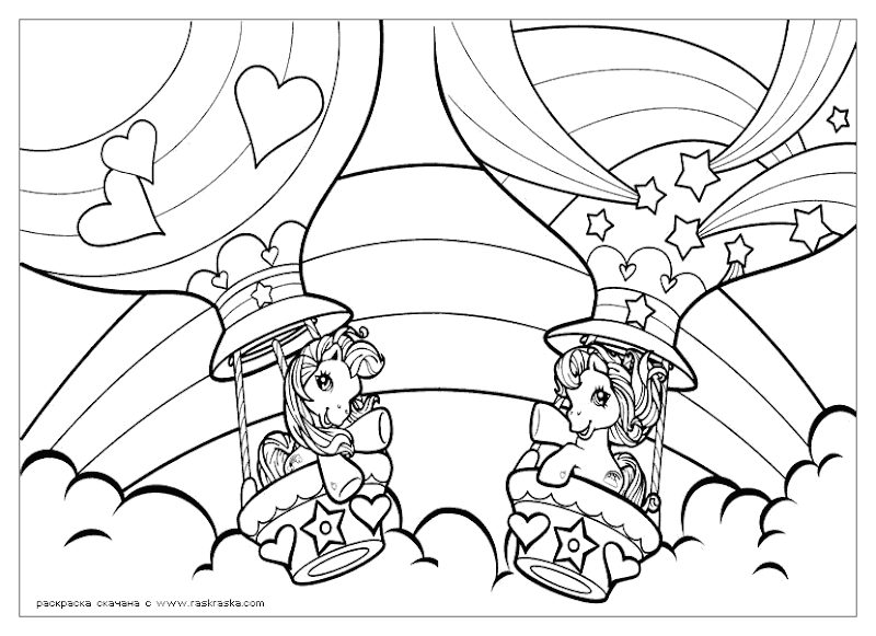 my little pony on the baloon coloring page my little pony rain  title=