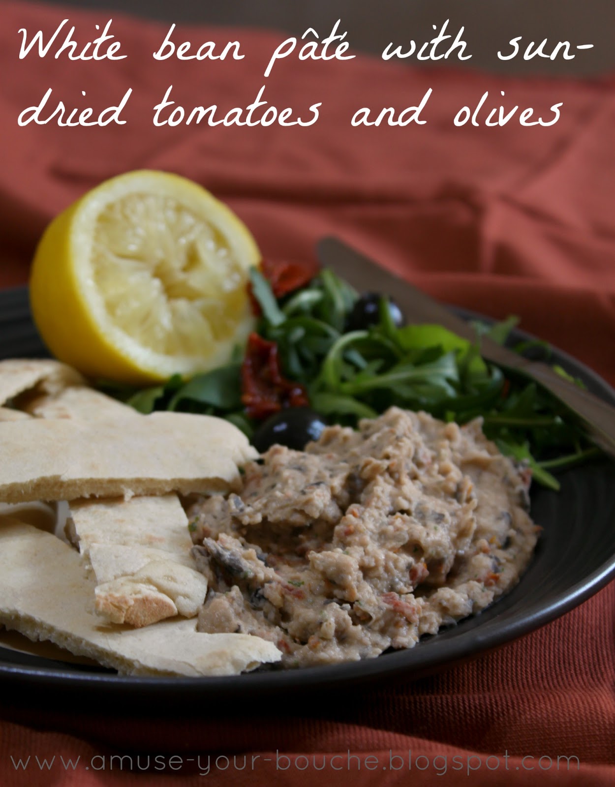 Mediterraneanstyle white bean pâté with sundried tomatoes and olives