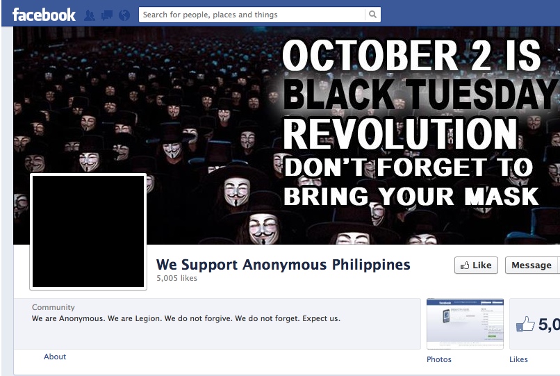 Facebook Status Turns Black