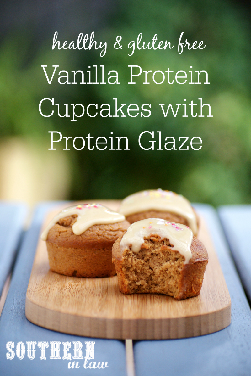 Southern In Law Recipe Vanilla Protein Cupcakes with Protein Glaze