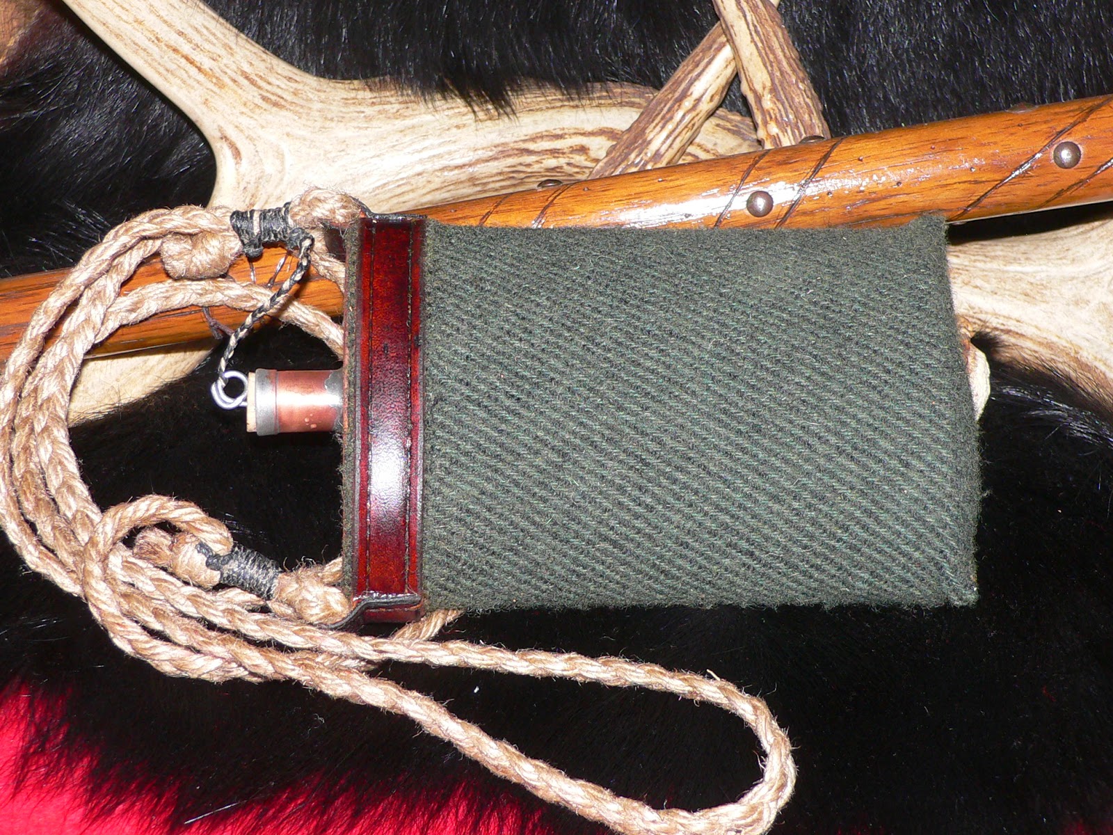 Leather from the Past Wool Covered Canteen
