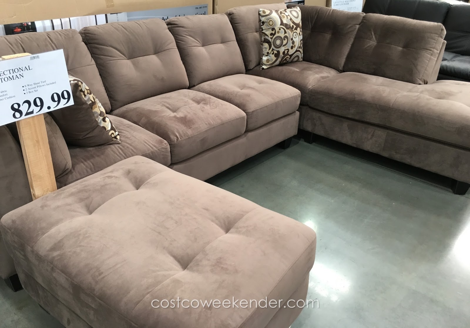 MStar 3 Piece Modular Fabric Sectional with Ottoman Costco Weekender
