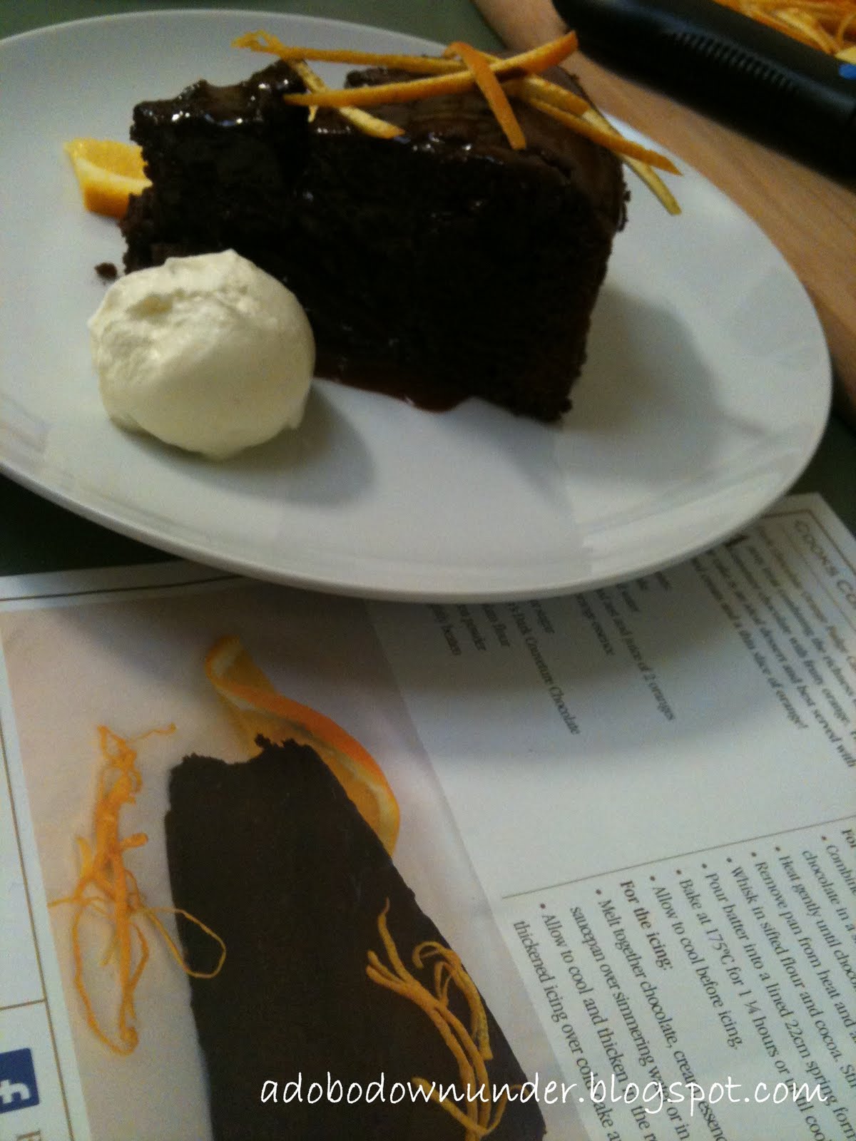 adobo down under Dark chocolate orange fudge cake by Haigh's