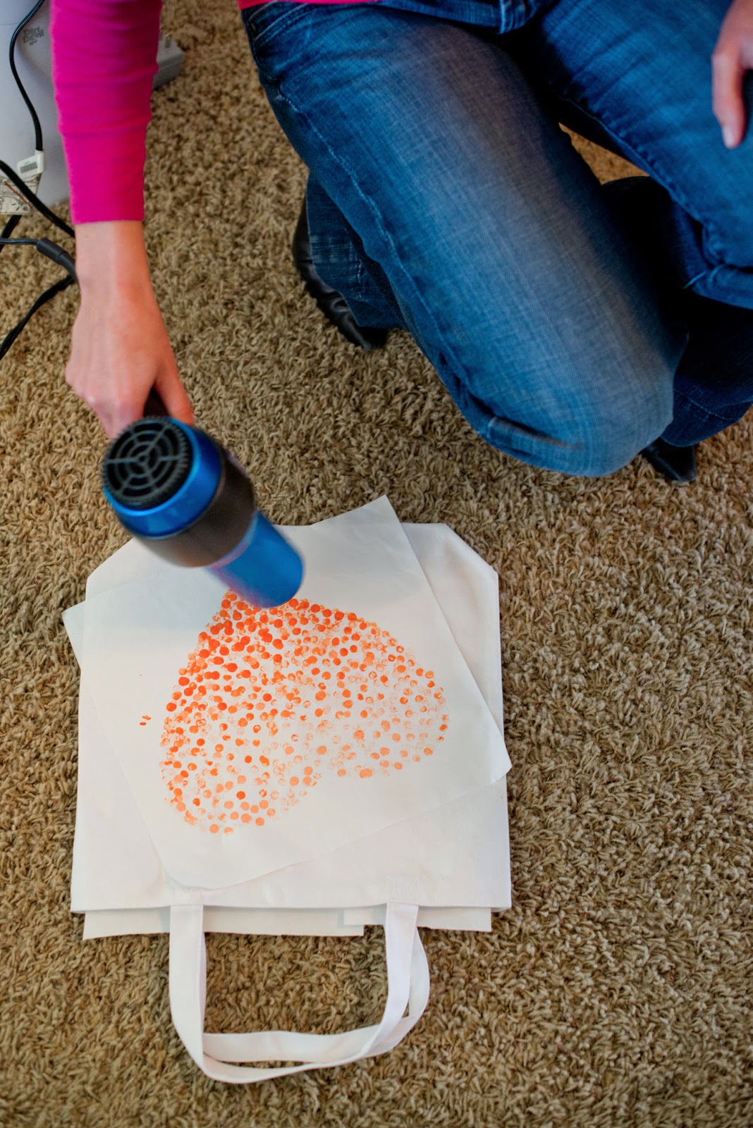 Domestic Fashionista DIY Eraser Stamped Tote Bag Tutorial