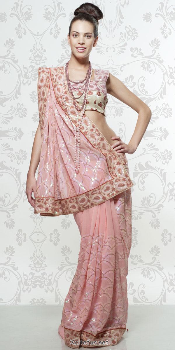 Indian Georgette Party Wear Embroidered Saree Beautiful Collection