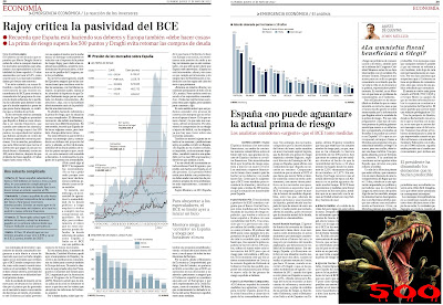 La prima de riesgo llega a los 500 puntos