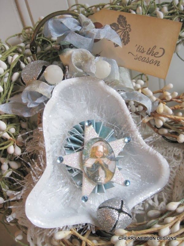 Cherry's Jubilee Altered mini bell tart pan ornament