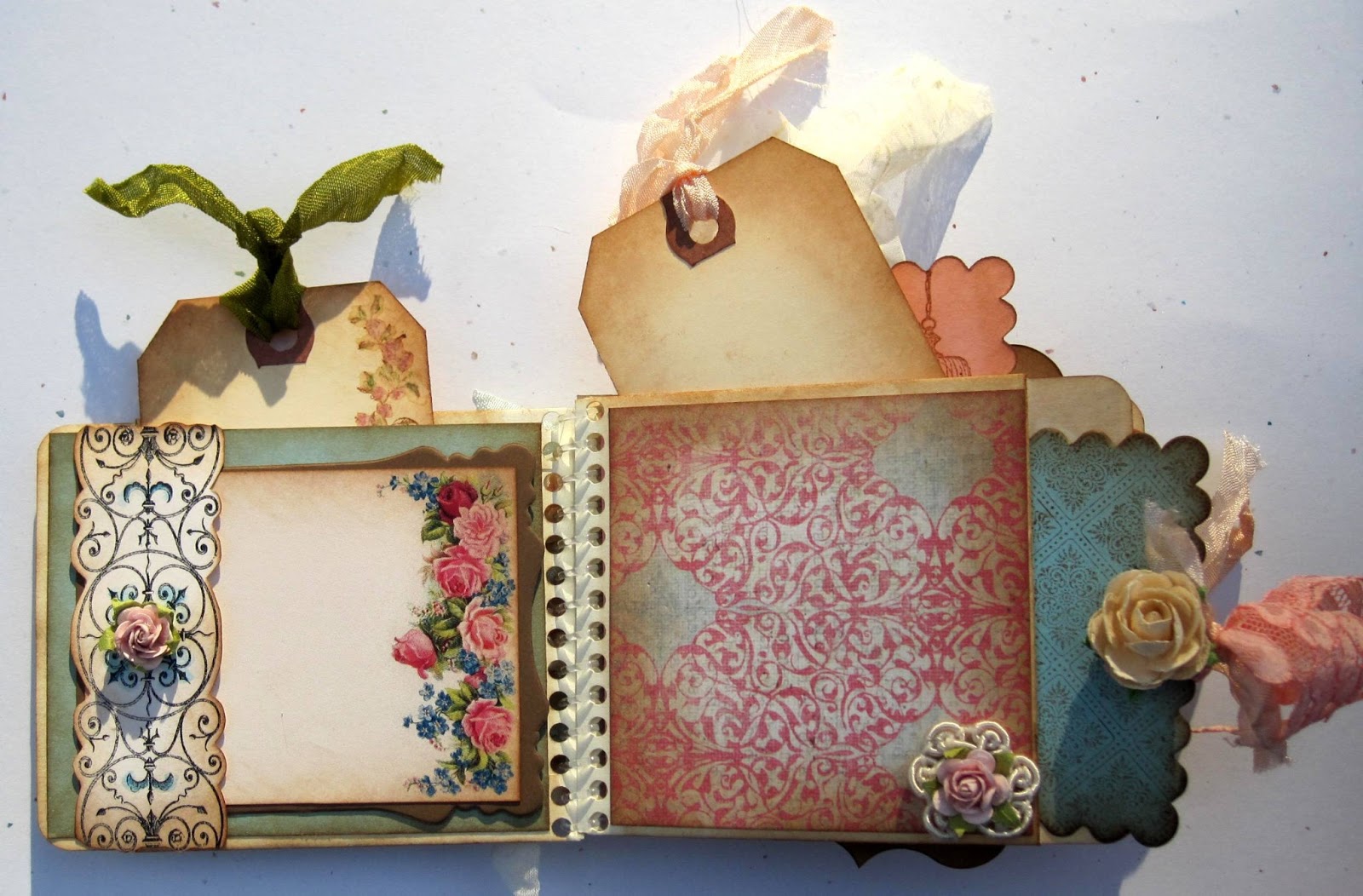 Shabby Beautiful Scrapbooking Shabby Chic Pink Roses Library Pocket album