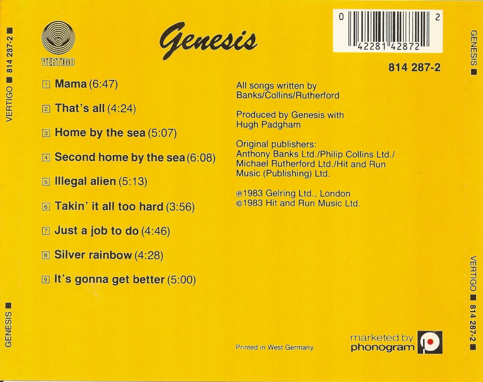 The First Pressing CD Collection Genesis Genesis