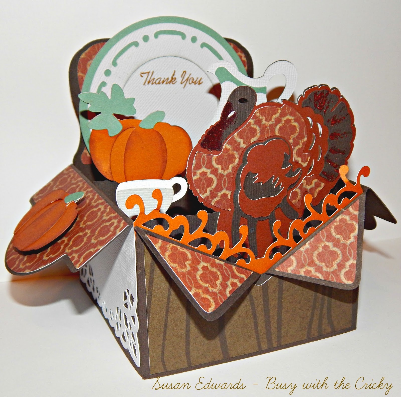 Thanksgiving Thank You Box Card Busy with the Cricky