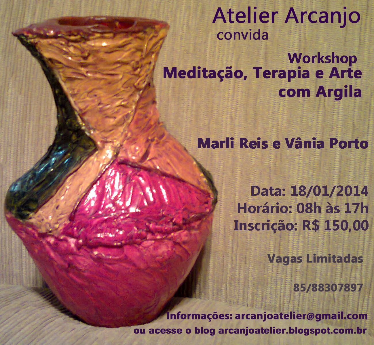 Workshop Meditação, Terapia e Arte com Argila