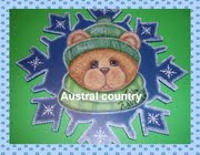 copo con oso en pintura country